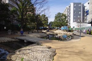 大横川親水公園 水流